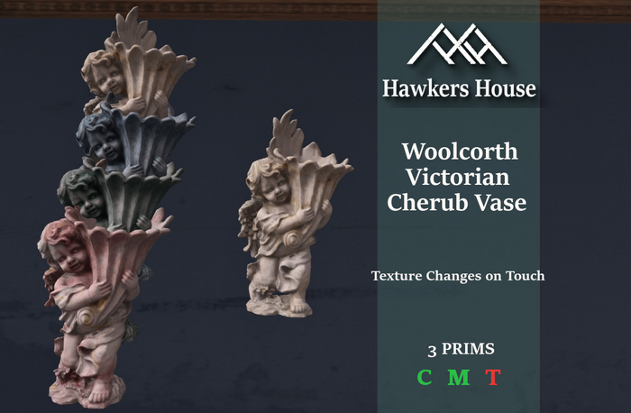 *HH* Woolcorth Victorian Cherub Vase