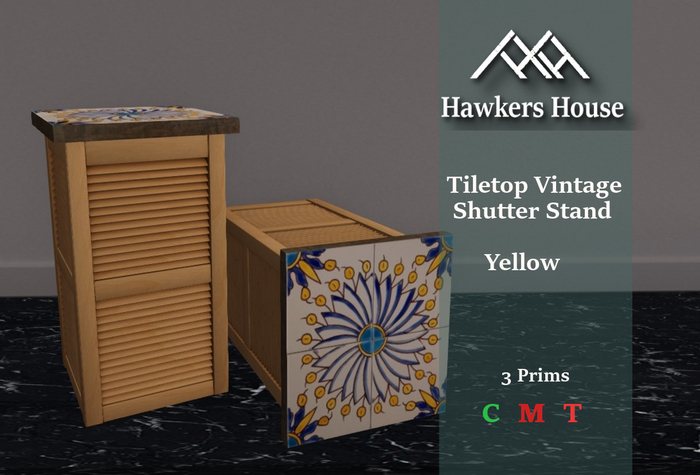 *HH* Tiletop Vintage Shutter Stand Yellow