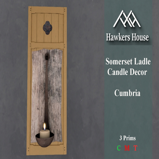 *HH* Somerset Ladle Candle Decor Cumbria