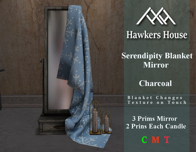*HH* Serendipity Blanket Mirror Charcoal