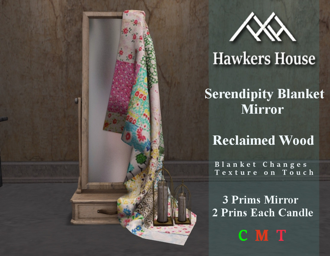 *HH* Serendipity Blanket Mirror Reclaimed Wood