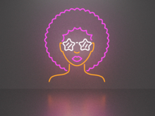 Silhouette of a girl neon sign Full Permission
