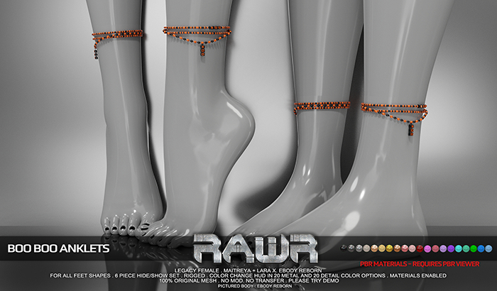 RAWR! Boo Boo Anklets (add me)