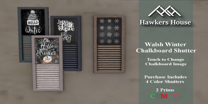 *HH* Walsh Winter Chalkboard Shutter