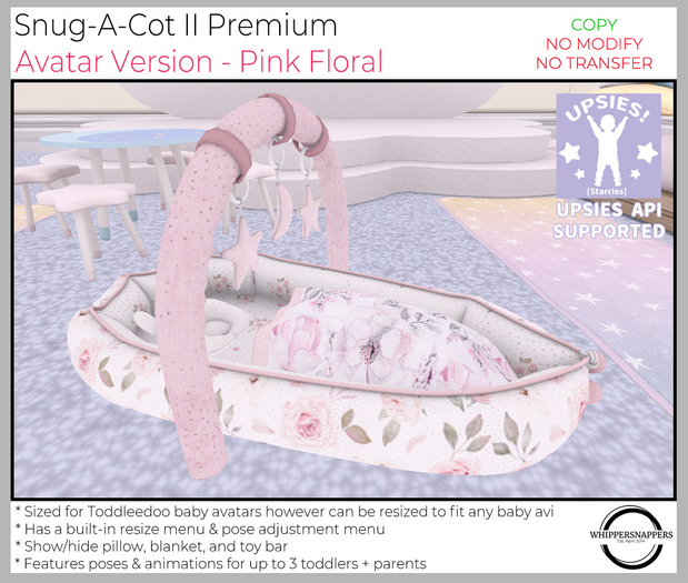 ! Whippersnappers ! - Snug-a-Cot II Pink Floral 