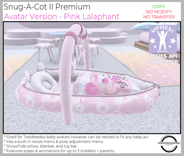 ! Whippersnappers ! - Snug-a-Cot II Pink Lalaphant 