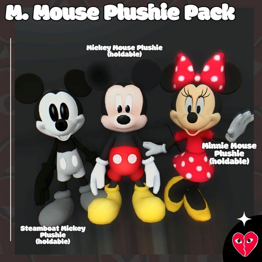 Cartoon Mouse Plushie Pack