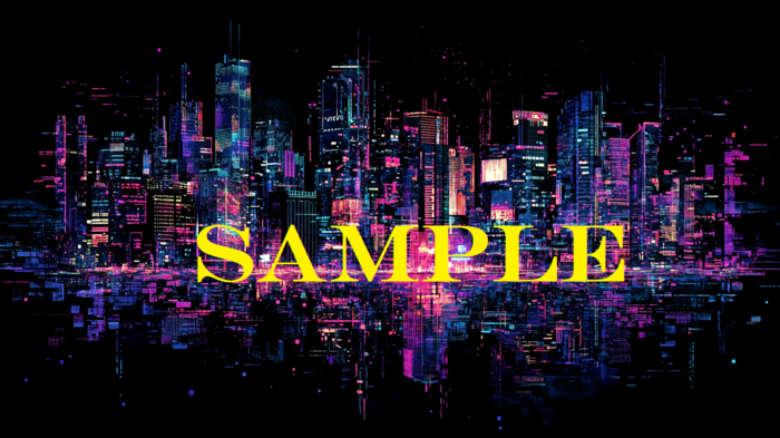 Cyberpunk Glitch Art, Cityscape