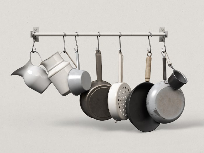 Second Life Marketplace - Nutmeg. City Kitchen Cookware Rack / add me