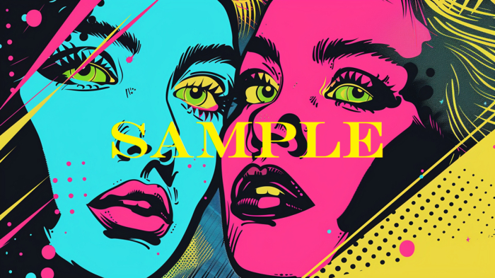 Abstract Art Two girls Thick Panel