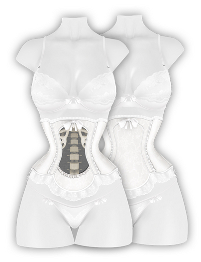 erratic / giselle - lingerie / white (Maitreya LaraX, Lara PetiteX / Legacy Classic + Perky / eBody Reborn)