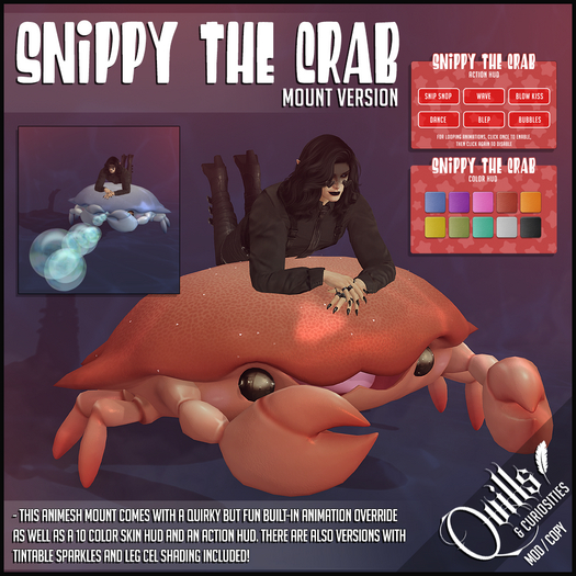 Quills & Curiosities - Snippy the Crab - Mount (Box)