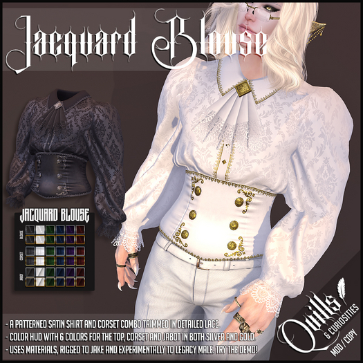 Quills & Curiosities - Jacquard Blouse