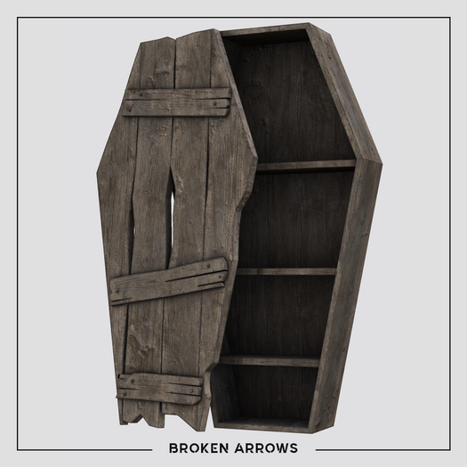 BROKEN ARROWS - Nightmare - Coffin Shelf - White Wood 