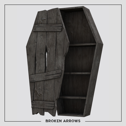 BROKEN ARROWS - Nightmare - Coffin Shelf - Dark Wood 