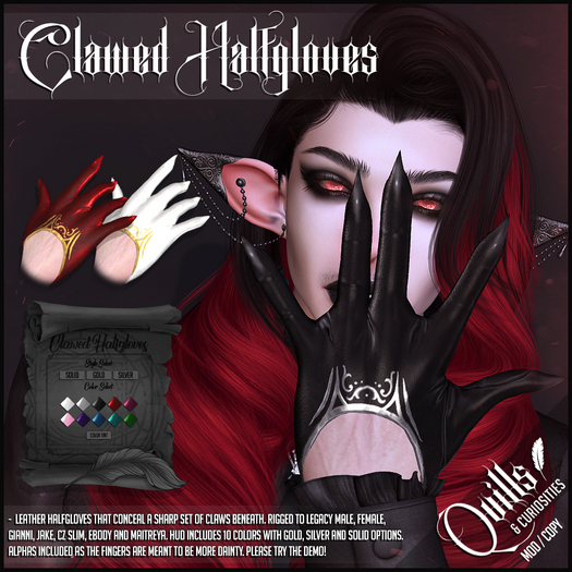 Quills & Curiosities - Clawed Halfgloves
