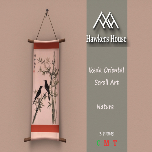 *HH* Ikeda Oriental Scroll Art Nature