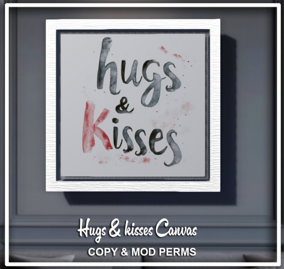 hugs and kisses 2 canvas