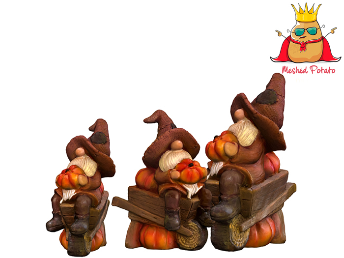 GIFT Halloween Pumpkin Gnome 3  Full Perm