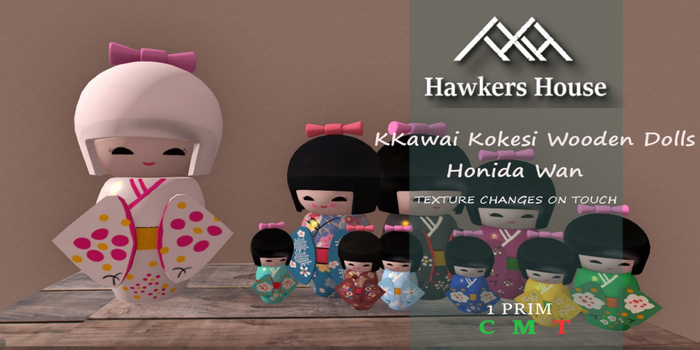 *HH* Kawai Kokesi Wooden Dolls Honida Wan