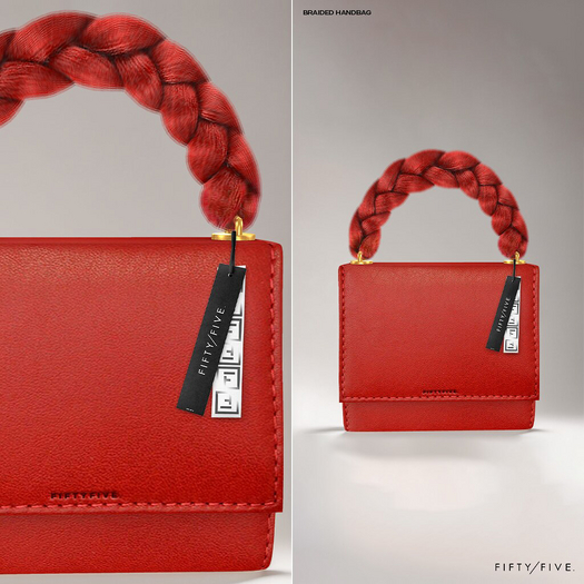FIFTY/FIVE. "GLU" Braided Handbag - Marron