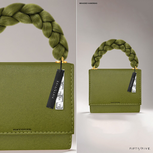 FIFTY/FIVE. "GLU" Braided Handbag - Olive Green