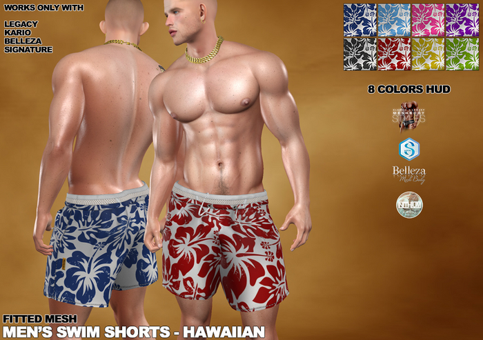 RGDW - Swim Shorts w HUD - Hawaiian