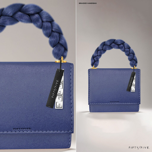 FIFTY/FIVE. "GLU" Braided Handbag - Oxford Blue