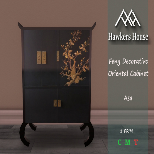 *HH* Feng Decorative Oriental Cabinet Asa