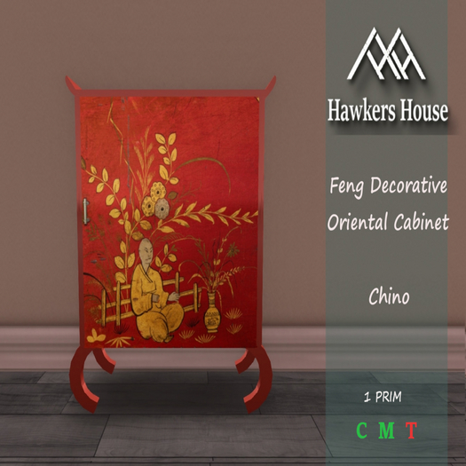 *HH* Feng Decorative Oriental Cabinet Chino