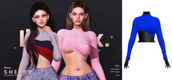 Little Fox - Shelby crop sweater // blue
