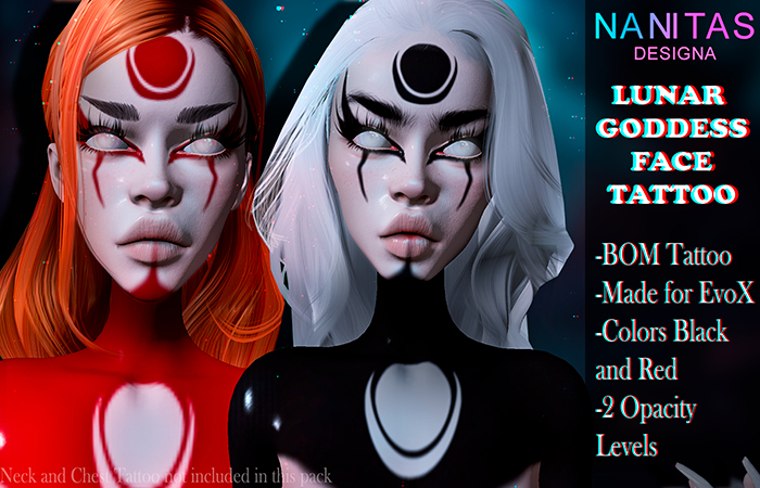 NANITAS DESIGNA - Lunar Goddess FACE TATTOO