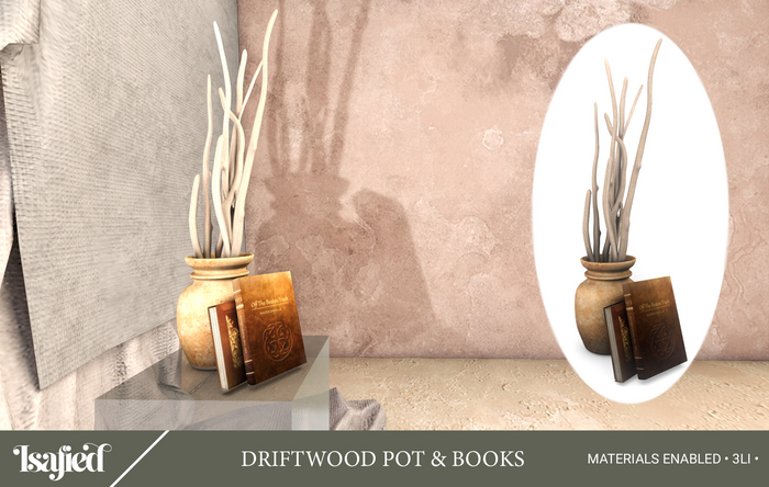 {Isafied} Driftwood Pot & Books