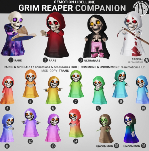 SEmotion Libellune Grim Reaper Companion RARE 01