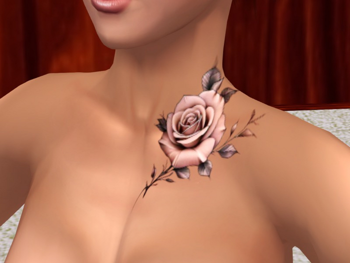 TM Rose Neck Tattoo - Classic Bodies or BOM Mesh