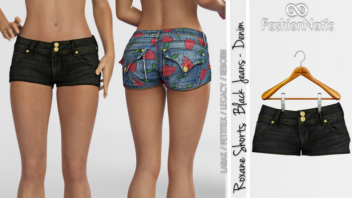 Shorts Roxane Black Denim - Jeans - LaraX, PetiteX, Legacy, Reborn, Rolls - FashionNatic