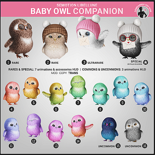 SEmotion Libellune Baby Owl Companion COMMON 14