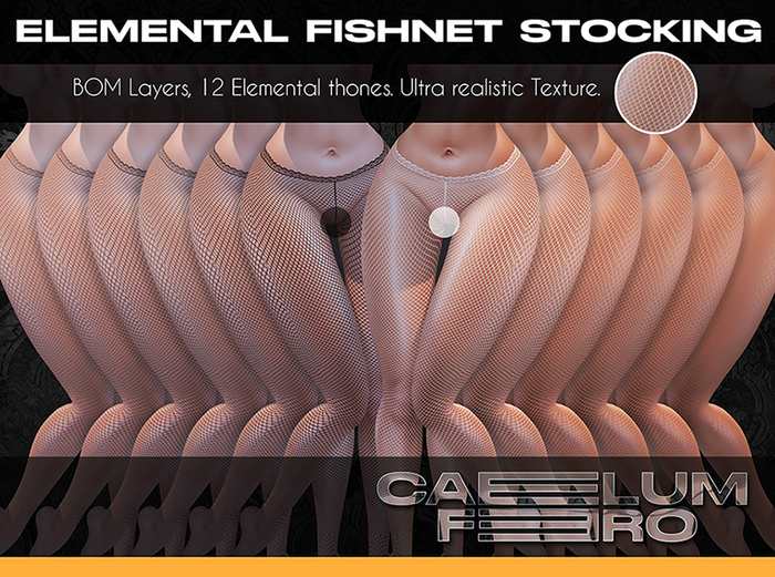 {{{CAELUM FERO}}} ELEMENTAL FISHNET STOCKINGS (Wear & Touch)