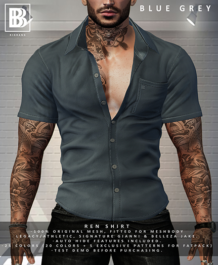 [BB] Ren Shirt - Blue Grey