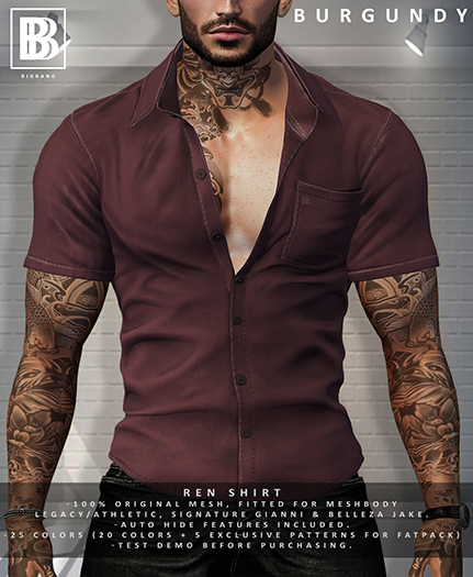 [BB] Ren Shirt - Burgundy