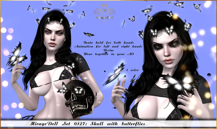 MirageDoll .Set 0127: Skull with butterflies