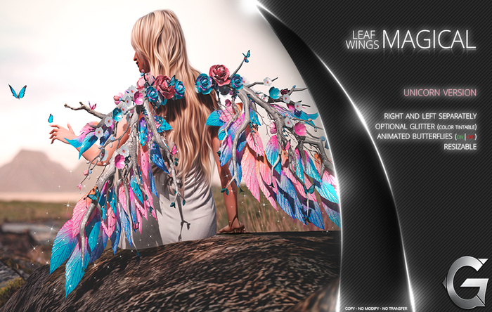 {geek} Magical Leaf  Wings  - Unicorn Version