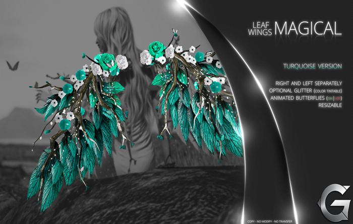 {geek} Magical Leaf Wings  - Turquoise Version