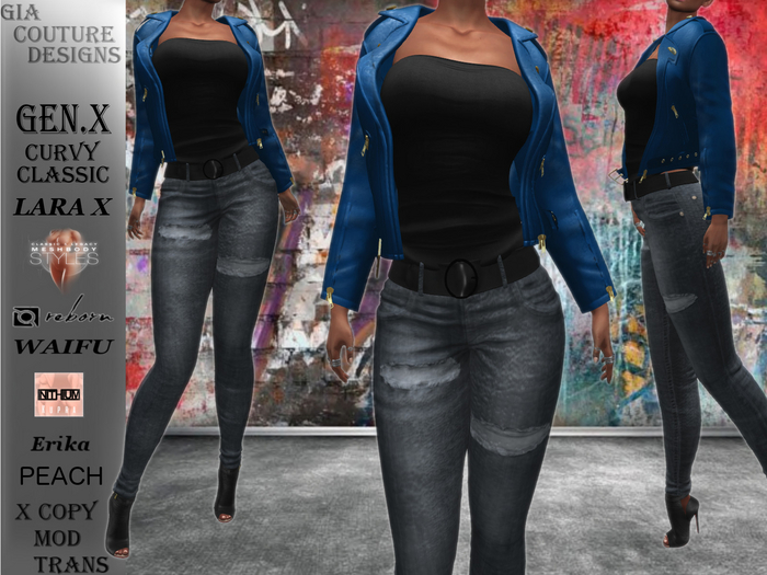 Nici Leather Jacket Blue