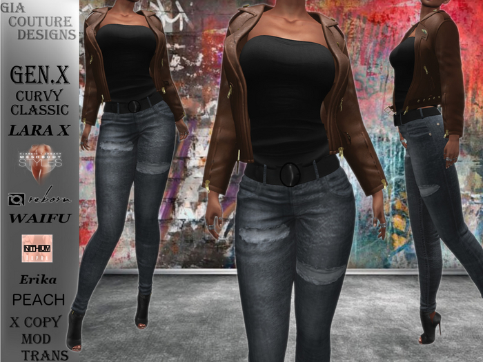 Nici Leather Jacket Brown