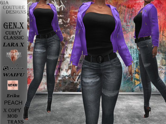 Nici Leather Jacket Purple