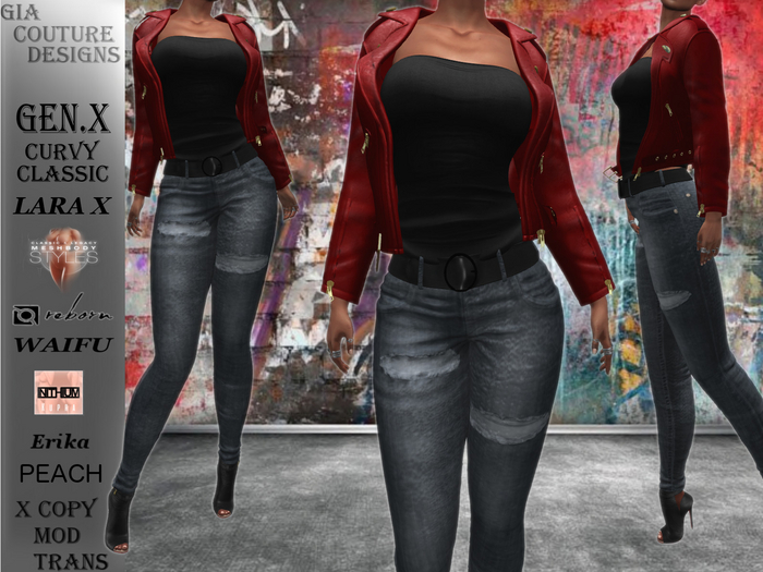 Nici Leather Jacket Red