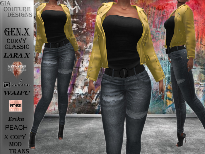 Nici Leather Jacket Yellow