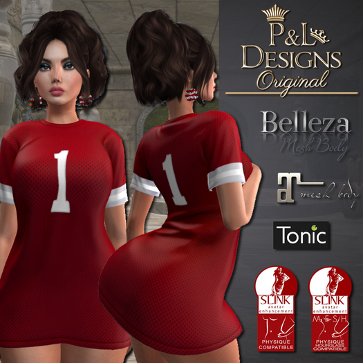 [P&L] - Football Jersey Dress Set - Red and Silver