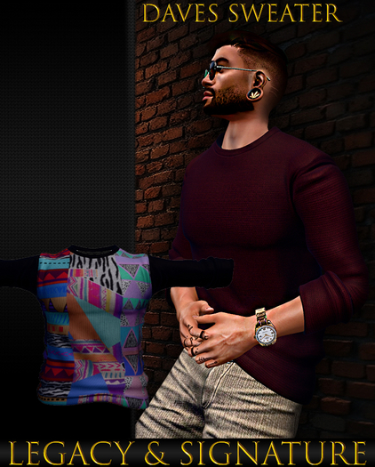 -EPIC- mens Daves sweater tribes Legacy & Sig unpack me